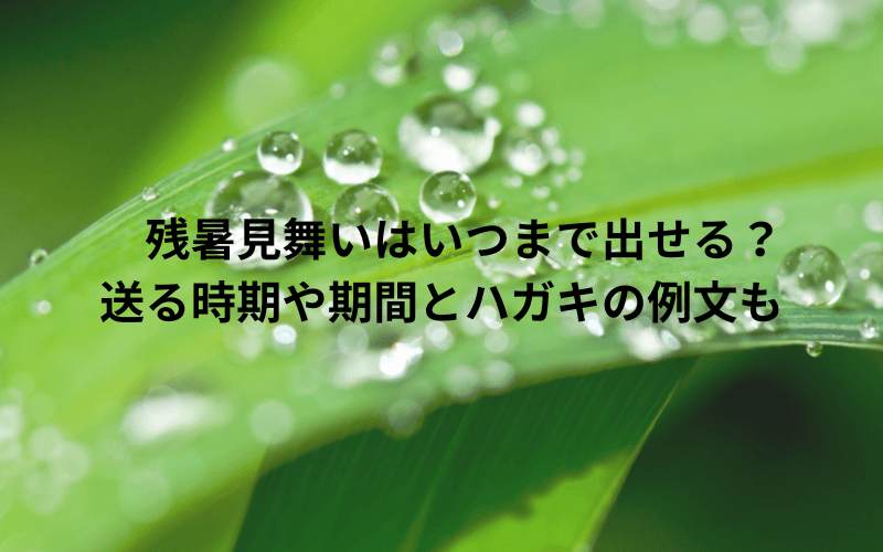残暑見舞いはいつまで出せる？送る時期や期間とハガキの例文も | トニーちゃんブログ