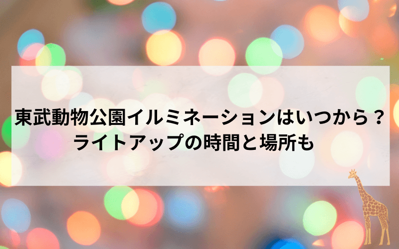 東武動物公園イルミネーションのタイトルページのカバーイメージ、美しいイルミネーションの光の写真