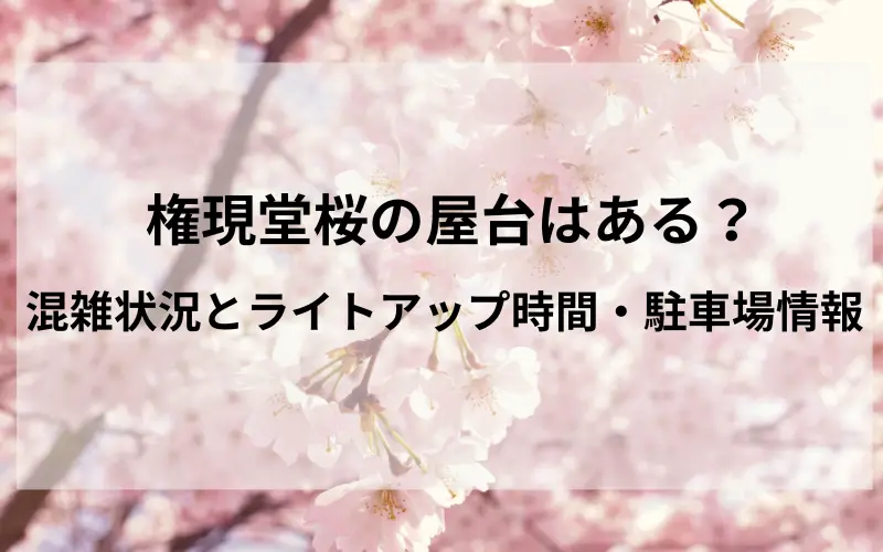 権現堂桜祭りのタイトルと美しい桜のイメージ写真